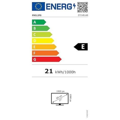 Product Monitor 27" Philips V Line 271V8LAB FHD VA 100 Hz with speakers base image
