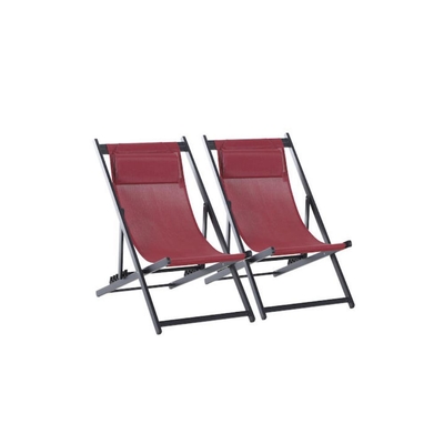 Product Σεζλόνγκ Outsunny Σετ 2 Πτυσσόμενες Ξαπλώστρες Κόκκινες (84B-342WR) base image