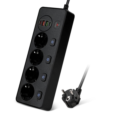 Product Πολύπριζο TU-XIN Surge Arrest Black (TX-6EU-USB-B) (TUXTX-6EU-USB-B) base image