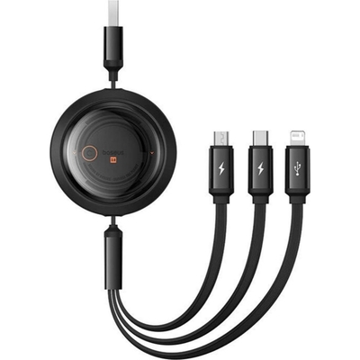 Product Καλώδιο USB Baseus Fast Charging 3in1 Free2Draw to micro USB+USB-C+Lightning 3.5A 1.1m Black base image