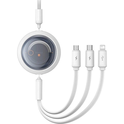 Product Καλώδιο USB Baseus Fast Charging 3in1 Free2Draw to micro USB+USB-C+Lightning 3.5A 1.1m White base image
