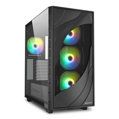 Product Κουτί Υπολογιστή Sharkoon Rebel C80G RGB Black ATX (REBC80GRGBBK) base image