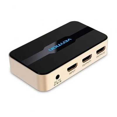 Product HDMI Splitter Vention 1 In 2 Out Gold (ACBG0-EU) base image