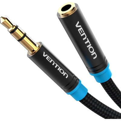 Product Καλώδιο Ήχου Vention Cotton Braided 3.5mm Extension 0.5M Black Metal Type (VAB-B06-B050-M) base image