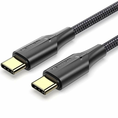 Product Καλώδιο USB Vention Nylon Braided Type-C to Type-C 3A 3M Black LED Type (TAUBI) base image