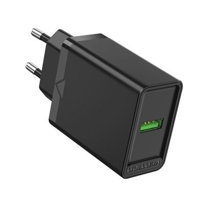 Product Φορτιστής Πρίζας Vention USB (18W) EU Black (FABB0-EU) base image