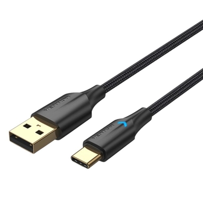 Product Καλώδιο USB Vention Nylon Braided USB 2.0 A Male to Type-C Male 3A 0.5M Black LED (CTFBD) base image
