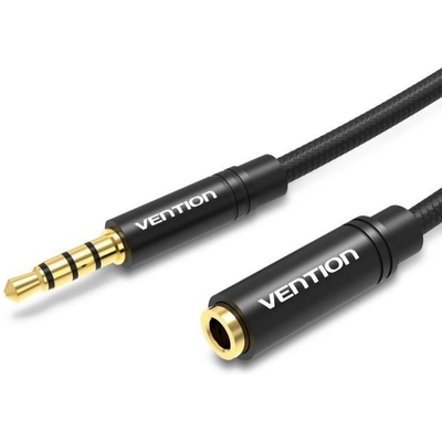 Product Καλώδιο Ήχου Vention Cotton Braided 3.5mm Extension 1M Black Metal Type (BHBBF) base image