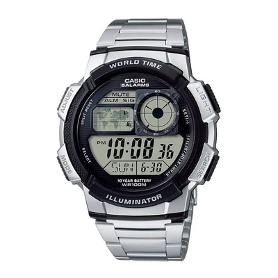 Product Ανδρικό Ρολόι Casio με Ασημί Μεταλλικό Μπρασελέ (AE-1000WD-1AVDF) base image