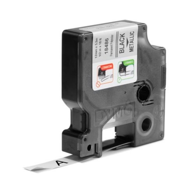 Product Ταινία Ετικετογράφου Dymo Ind Rhino Tape Permanent Polyester Black On Metallic 12mm (S0718180) base image