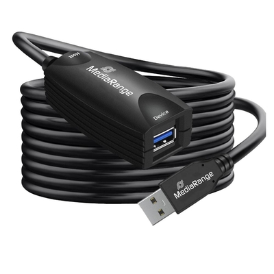 Product Καλώδιο USB MediaRange Active Plug to USB-A Socket, 1x Repeater, USB 3.0, 5m, Black (MRCS242) base image