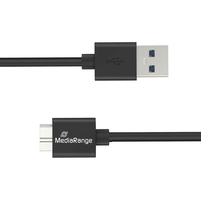 Product Καλώδιο USB MediaRange to Micro-B USB 3.0 Charge and Sync USB 3.0, 5 Gbps, 5W 50cm, Black (MRCS239) base image