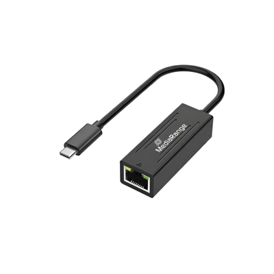 Product Αντάπτορας Δικτύου USB MediaRange Type-C with RJ45 Port, 10/100/1000 Mbps, 20cm, Black (MRCS237) base image