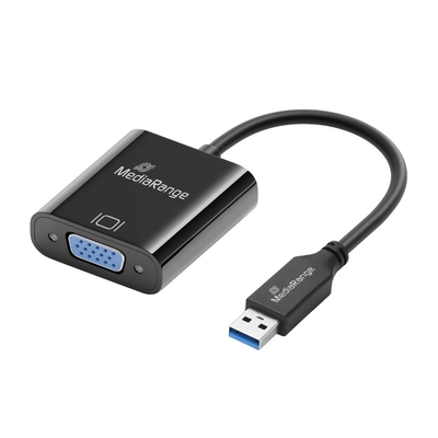 Product Αντάπτορας VGA MediaRange USB-A 3.0 to VGA (HD15) Video Converter, 20cm, Black (MRCS230) base image