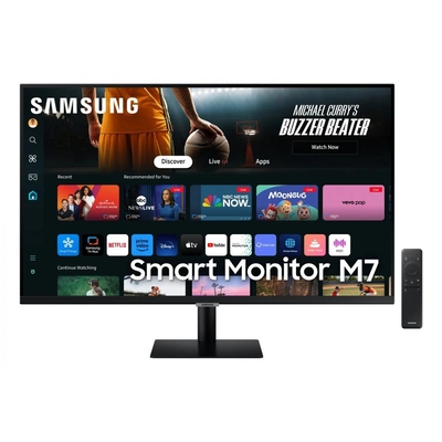 Product Monitor 32'' Samsung LS32FM702UUXDU 4K Smart with speakers base image