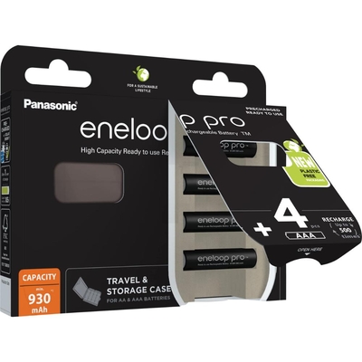 Product Επαναφορτιζόμενες Μπαταρίες Panasonic Eneloop PRO NEW Ni-MH 930mAh BK-4HCDEC4BE R03 / AAA (blister + box) base image