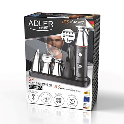 Product Κουρευτική Μηχανή Adler MEN'S GROOMING KIT 5 IN 1 with Lcd DISPLAY base image