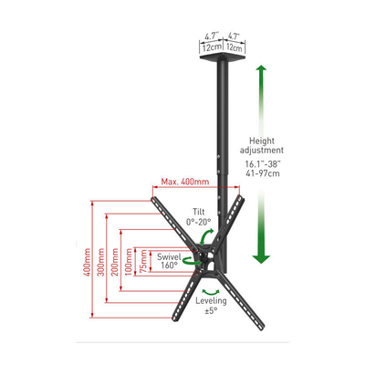 Product Βάση Τηλεόρασης Οροφής Barkan 3500B.B 13" - 65" Τηλεσκοπική base image