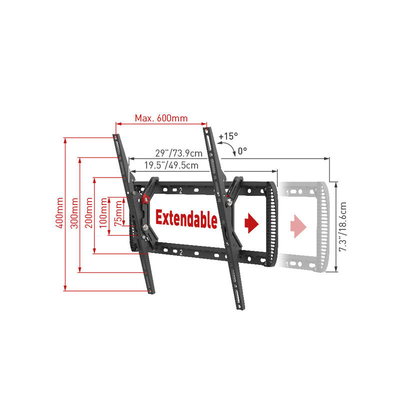 Product Βάση Τηλεόρασης Τοίχου Barkan BM410T 13" - 90" με Κλίση base image