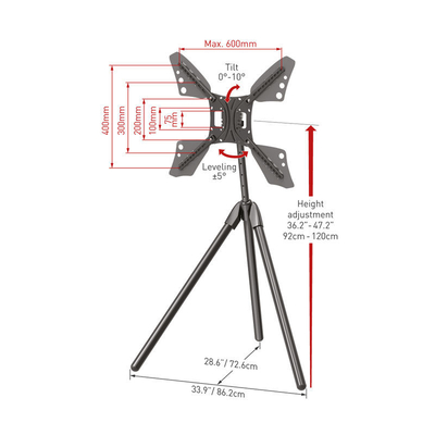 Product Βάση Τηλεόρασης Δαπέδου Barkan DTP410 13" - 83" σε Τρίποδο base image