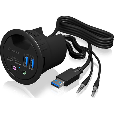 Product USB Hub Icy Box Table USB 3.0 Black base image