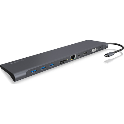 Product Docking Station Icy Box DK2102-C USB-C Grey base image