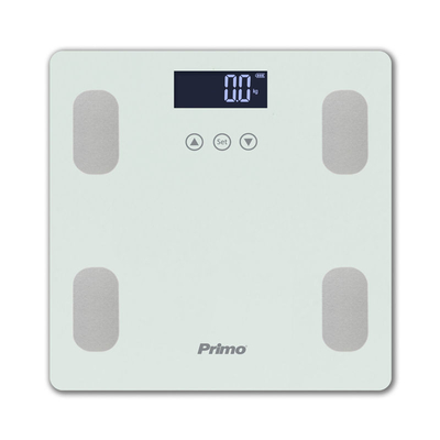 Product Ζυγαριά Σώματος Primo Λιπομετρητής PRBS-40464 180Kg Υάλινη Λευκή/Inox base image