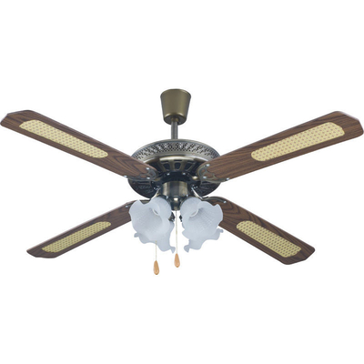 Product Ανεμιστήρας Οροφής Primo PRCF-80279 52'' 130εκ. 4Φώτα 4Φτερά Καφέ base image
