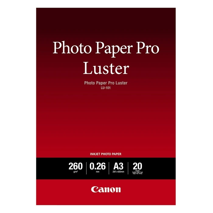Φωτογραφικό Χαρτί Pro Luster Canon A3 Semi Glossy 260g/m² 20 Φύλλα (6211B007)