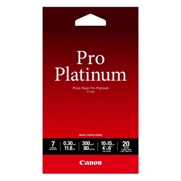 Φωτογραφικό Χαρτί Pro Platinum Canon A6 Glossy 300g/m² 20 Φύλλα (2768B013)