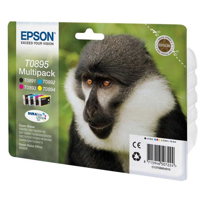 Μελάνι Epson T0895 Multipack - 4 -Pack - Black, Yellow, Cyan, Magenta - Original