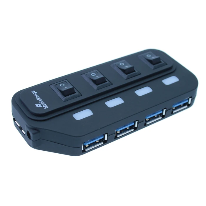 Usb Hub MediaRange 4-Port Usb 3.0 (Black) (MRCS505)