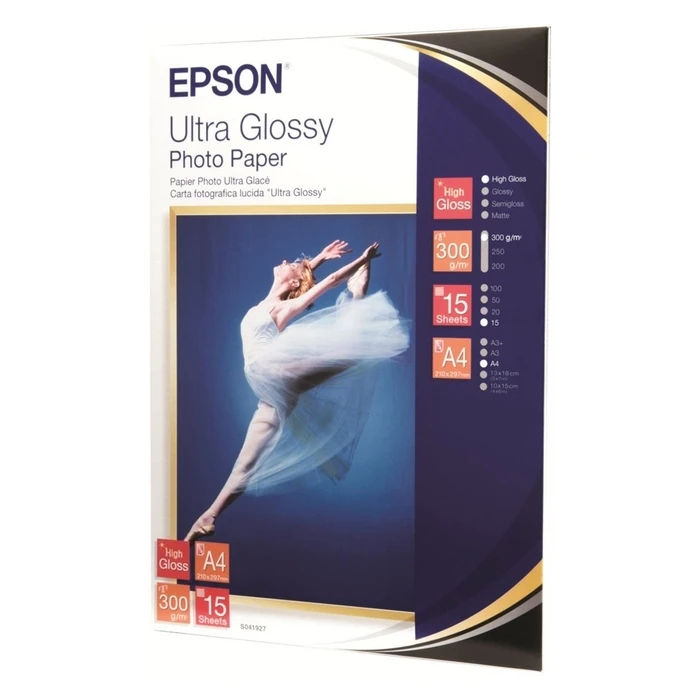 Φωτογραφικό Χαρτί Epson A4 Ultra Glossy 300g/m² 15 Φύλλα (C13S041927)