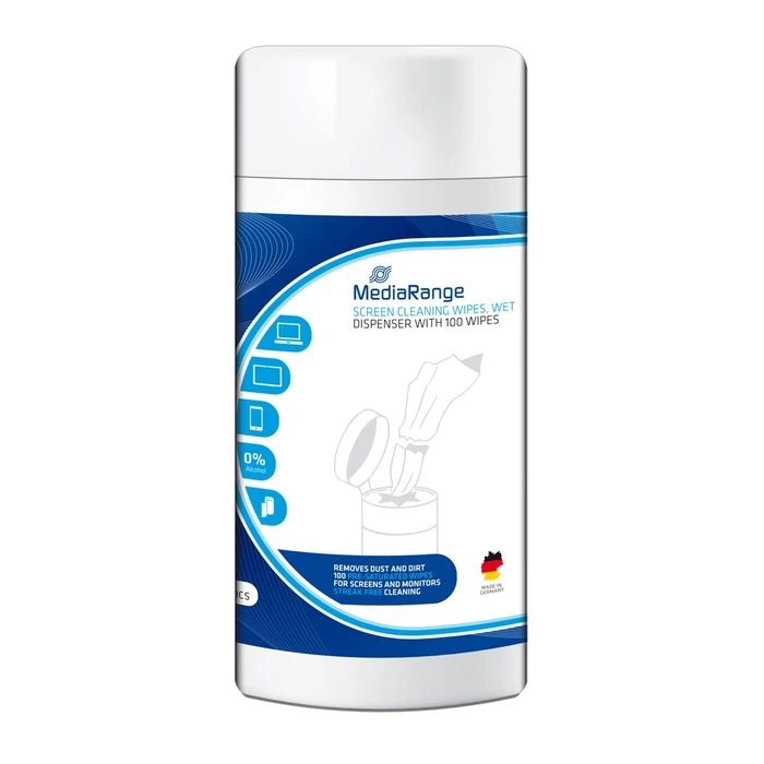 Μαντηλάκια Καθαρισμού Οθόνης MediaRange Wet (100) (MR720)