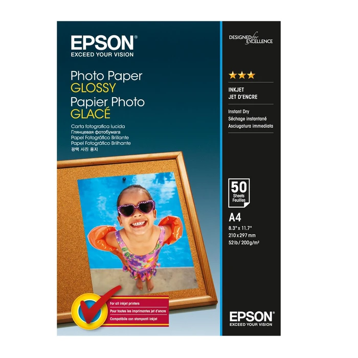 Φωτογραφικό Χαρτί Epson A4 Glossy 200 g/m² 50 Φύλλα (C13S042539)