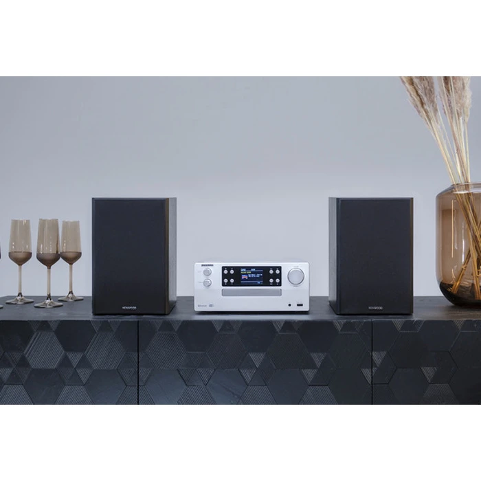 Kenwood M-925DAB Micro Hi‑Fi System with DAB+, Bluetooth, CD, USB - Silver