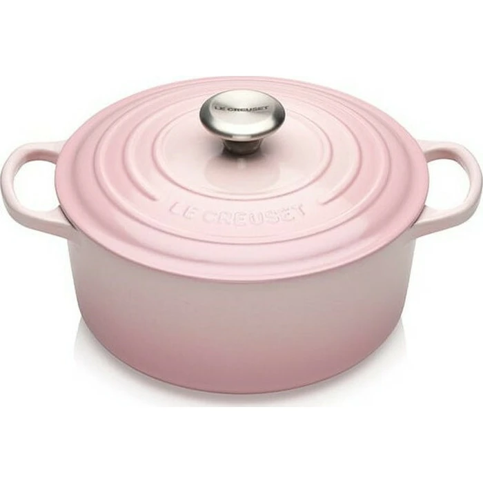 Le Creuset Signature Round Enameled Cast Iron Dutch Oven / Casserole 24 cm - Shell Pink