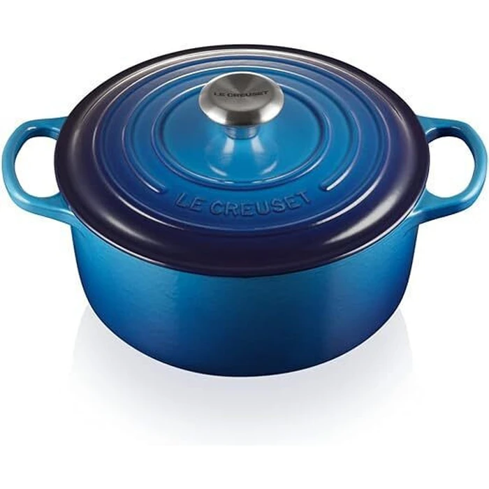 Le Creuset Signature Γάστρα Μαντεμένια με Καπάκι 24 cm Azure