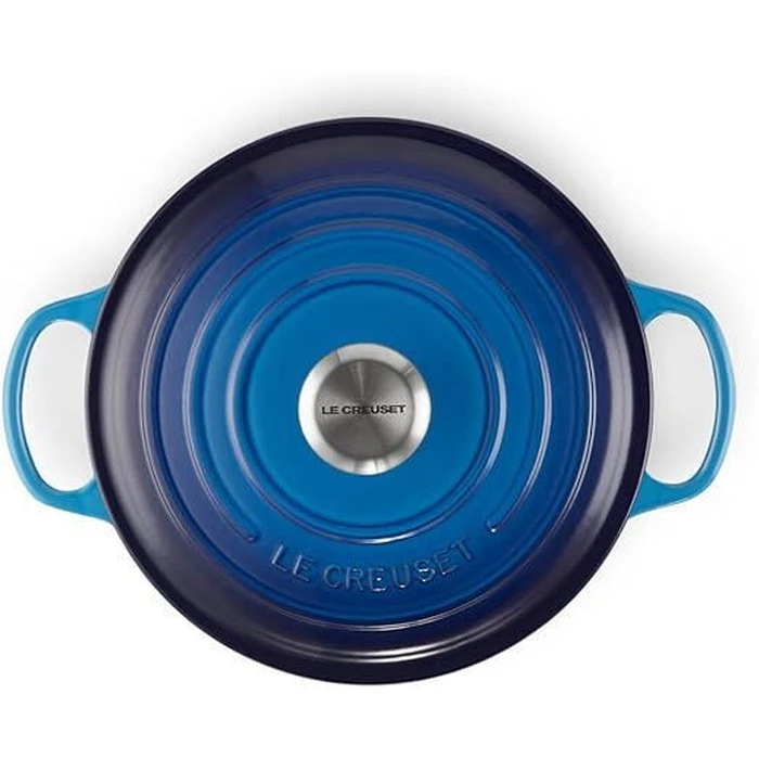 Le Creuset Signature Γάστρα Μαντεμένια με Καπάκι 24 cm Azure