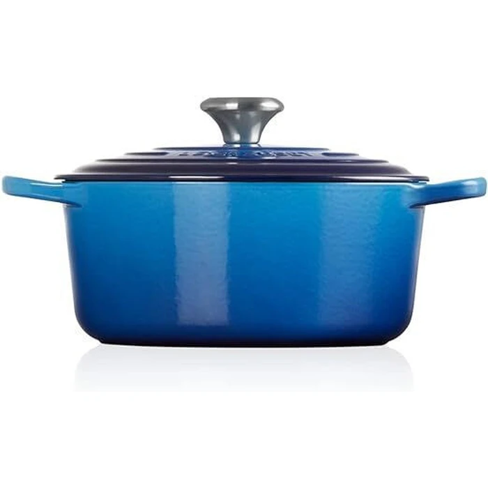 Le Creuset Signature Γάστρα Μαντεμένια με Καπάκι 24 cm Azure