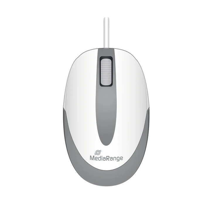 Ποντίκι Ενσύρματο MediaRange Optical Corded 3-Button Compact-sized (White/Grey, Wired)