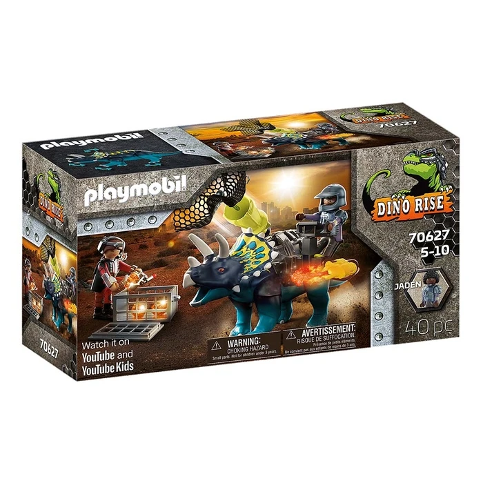 Playmobil Τρικεράτωψ Με Πανοπλία-Κανόνι Και Μαχητές (70627)