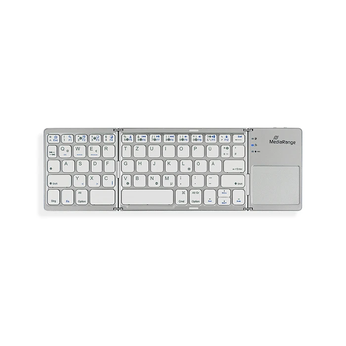 Πληκτρολόγιο Ασύρματο MediaRange Foldable and Rechargeable Bluetooth 64 keys with touchpad Silver