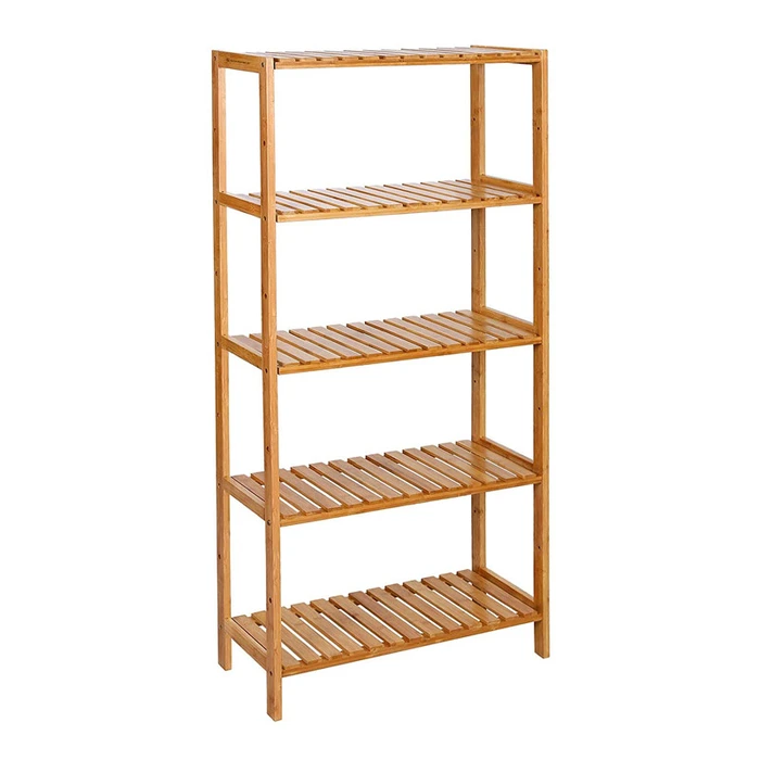 SONGMICS Ξύλινη Ραφιέρα Μπάνιου από Μπαμπού με 5 Ρυθμιζόμενα Ράφια 130 x 60 x 26 cm BCB35Y