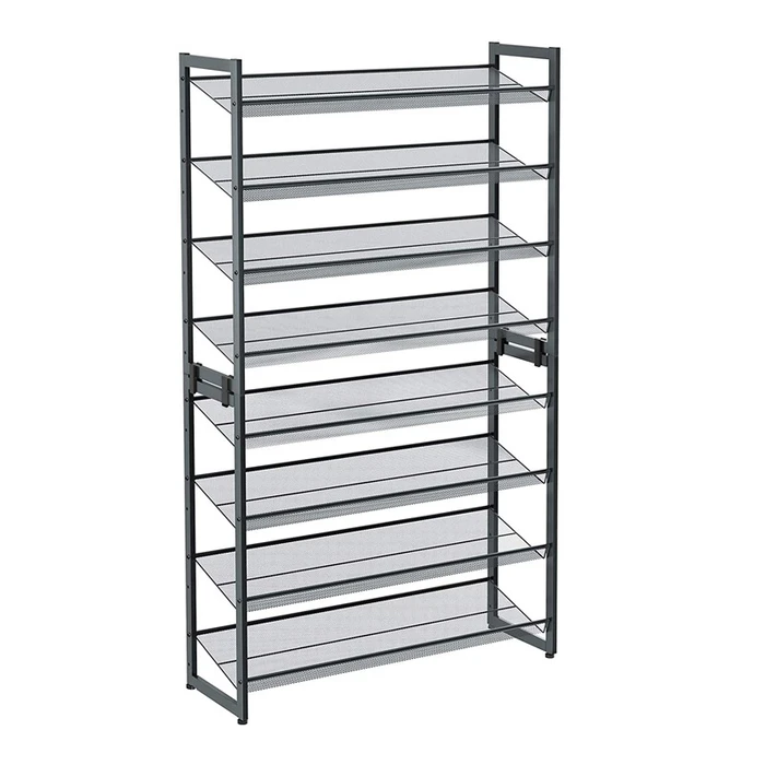 Μεταλλικό Ρυθμιζόμενο Stand Αποθήκευσης 40 Ζευγαριών Χρώματος Γκρι 92.5 x 30.7 x 163.5 cm Songmics