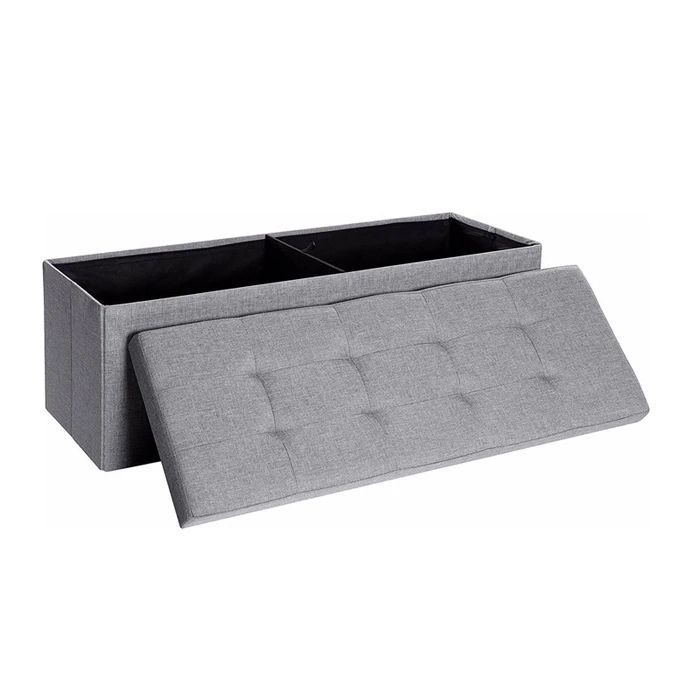 Πτυσσόμενο Σκαμπό Songmics Αποθηκευτικό Χώρο Χρώματος Γκρι 110 x 38 x 38 cm