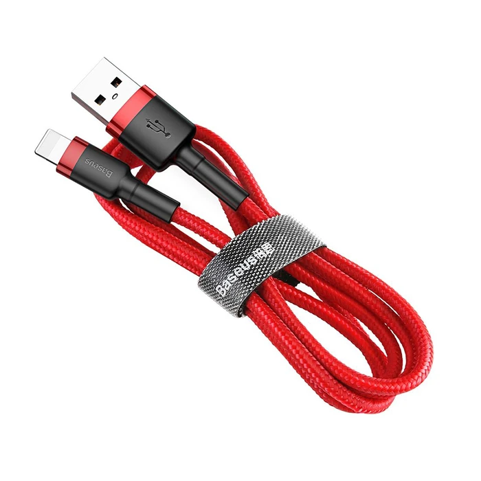 Καλώδιο USB Baseus Lightning Cafule 2.4A 1m Red + Red (CALKLF-B09)