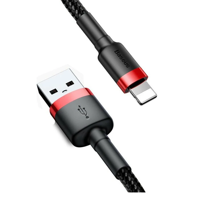 Καλώδιο USB Baseus Lightning Cafule 2A, 3m Red/Black (CALKLF-R91)