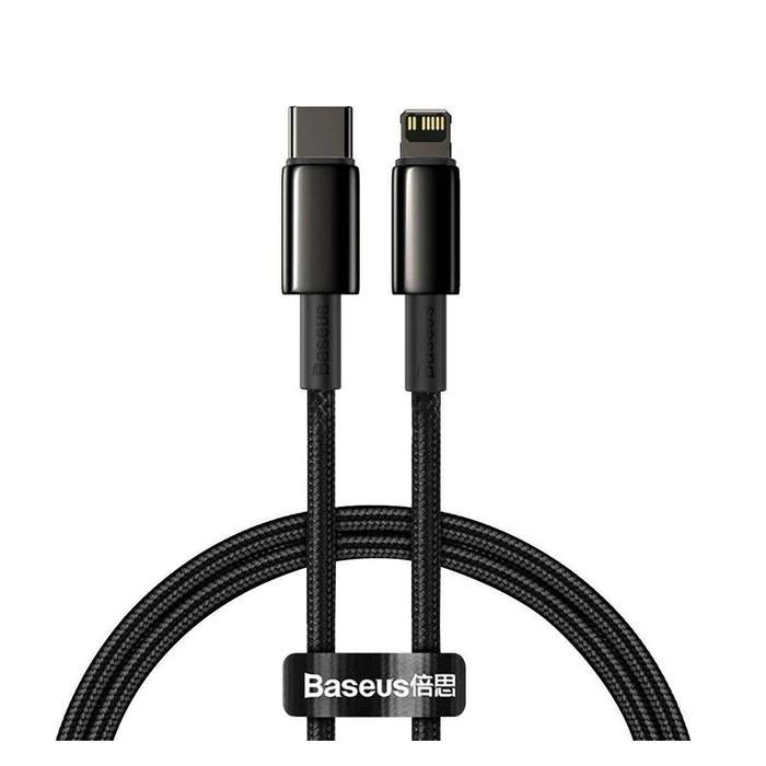 Καλώδιο USB Baseus Type-C - Lightning Tungsten Gold Fast charging PD 20W 1m Black (CATLWJ-01)