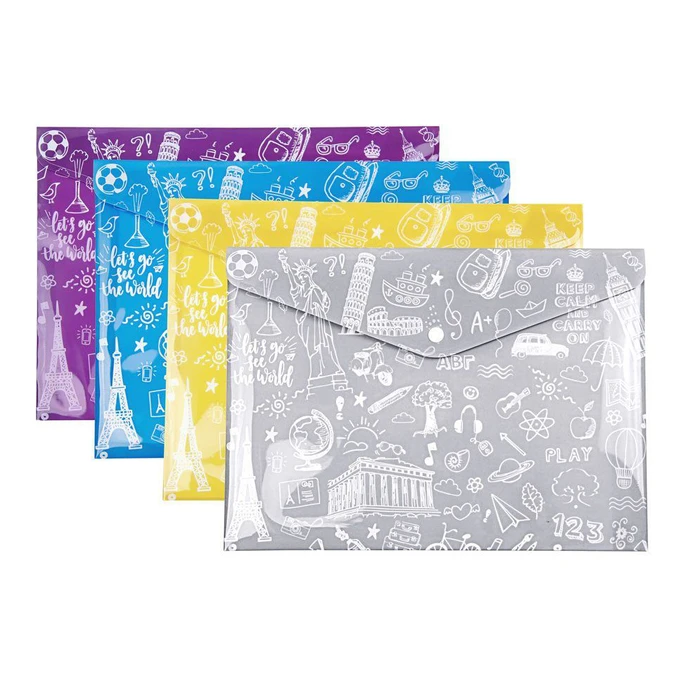 Φάκελος Typotrust με Κουμπί A4 Ντούντλ (Διάφορα Χρώματα) (FP25404)